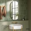 Umbra Hubba Pill Wall Mirror – Full Length Mirror with Slim Brass Frame, Modern Elongated Oval Design for Bedroom, Living Room & Entryway(Gold)