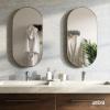 Umbra Hubba Pill Wall Mirror – Full Length Mirror with Slim Brass Frame, Modern Elongated Oval Design for Bedroom, Living Room & Entryway(Titanium)