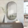 Umbra Hubba Pill Wall Mirror – Full Length Mirror with Slim Brass Frame, Modern Elongated Oval Design for Bedroom, Living Room & Entryway(Titanium)