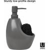Umbra Joey, Matte Ceramic Liquid Soap Dispenser with Sponge Caddy, Ideal for Kitchen or Bathroom Use, Charcoal(Charcoal)