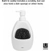 Umbra Joey, Matte Ceramic Liquid Soap Dispenser with Sponge Caddy, Ideal for Kitchen or Bathroom Use, Charcoal(White)