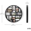 Umbra Luna Collage Picture Frame Holds Nine 4×6 Photos, Large 22-Inch Diameter, White(Black)