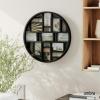 Umbra Luna Collage Picture Frame Holds Nine 4×6 Photos, Large 22-Inch Diameter, White(Black)