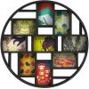 Umbra Luna Collage Picture Frame Holds Nine 4×6 Photos, Large 22-Inch Diameter, White(Black)
