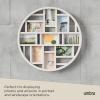 Umbra Luna Collage Picture Frame Holds Nine 4×6 Photos, Large 22-Inch Diameter, White(White)