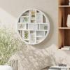 Umbra Luna Collage Picture Frame Holds Nine 4×6 Photos, Large 22-Inch Diameter, White(White)