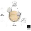 Umbra Melody Wall-Mount Coat Valet Hook, Natural/Nickel(3-Hook)