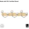 Umbra Melody Wall-Mount Coat Valet Hook, Natural/Nickel(9-Hook)