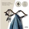 Umbra Montage Wall-Mounted Coat Rack with 6 Hooks for Jackets, Hats, Bags, and More – Modern Wood and Metal Design, White/Natural(Black/Walnut)