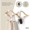 Umbra Montage Wall-Mounted Coat Rack with 6 Hooks for Jackets, Hats, Bags, and More – Modern Wood and Metal Design, White/Natural(White/Natural)