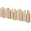 Umbra Saloon Hook – Wall-Mounted Fold-Out Hook Rack with 5 Retractable Hooks, Solid Beechwood, Space-Saving Modern Storage for Entryway, Bathroom & Bedroom – Natural(Natural)