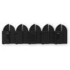 Umbra Saloon Hook – Wall-Mounted Fold-Out Hook Rack with 5 Retractable Hooks, Solid Beechwood, Space-Saving Modern Storage for Entryway, Bathroom & Bedroom – Natural(Black)