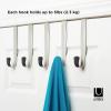 Umbra Schnook Steel Over-The-Door Multi-Hook – 5 Metal Hooks Measure 18″ x 8″ – Perfect for Hanging Robes, Towels, Shower & Bath Accessories – Keep Your Bathroom Organized and Neat(5 Hook (Pack of 6))