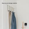 Umbra Schnook Steel Over-The-Door Multi-Hook – 5 Metal Hooks Measure 18″ x 8″ – Perfect for Hanging Robes, Towels, Shower & Bath Accessories – Keep Your Bathroom Organized and Neat(5 Hook)