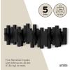 Umbra Sticks Wall-Mounted Coat Rack Rail Hook with 8 Retractable Pegs – Modern, Space-Saving Storage Organizer, White(Black)