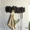 Umbra Sticks Wall-Mounted Coat Rack Rail Hook with 8 Retractable Pegs – Modern, Space-Saving Storage Organizer, White(Black)