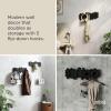 Umbra Sticks Wall-Mounted Coat Rack Rail Hook with 8 Retractable Pegs – Modern, Space-Saving Storage Organizer, White(Black)