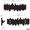Umbra Sticks Wall-Mounted Coat Rack Rail Hook with 8 Retractable Pegs – Modern, Space-Saving Storage Organizer, White(Espresso)