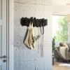 Umbra Sticks Wall-Mounted Coat Rack Rail Hook with 8 Retractable Pegs – Modern, Space-Saving Storage Organizer, White(Espresso)