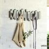 Umbra Sticks Wall-Mounted Coat Rack Rail Hook with 8 Retractable Pegs – Modern, Space-Saving Storage Organizer, White(Gray)