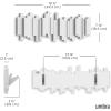 Umbra Sticks Wall-Mounted Coat Rack Rail Hook with 8 Retractable Pegs – Modern, Space-Saving Storage Organizer, White(White)