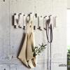 Umbra Sticks Wall-Mounted Coat Rack Rail Hook with 8 Retractable Pegs – Modern, Space-Saving Storage Organizer, White(White)