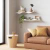 Umbra Surf Shelf Set of 2 – Sand Metal Floating Shelves for Wall Storage & Décor, Modern Wave Design, 100% Steel, Holds 15 lbs. Each, Easy Installation Shelving for Bedroom, Living Room & Office(Sand)