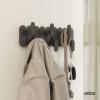 Umbra Tempo Wall Hook – Modern 6-Hook Coat & Towel Rack, Recycled ABS/Wood Fiber, Sand (Beige), Easy Mount Entryway Organizer(Black)