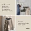 Umbra Tempo Wall Hook – Modern 6-Hook Coat & Towel Rack, Recycled ABS/Wood Fiber, Sand (Beige), Easy Mount Entryway Organizer(Black)