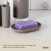 Umbra Touch Soap Dish for Bathroom – Modern Oval Shape for Sink – Durable and Easy to Clean, White(Grey)