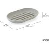 Umbra Touch Soap Dish for Bathroom – Modern Oval Shape for Sink – Durable and Easy to Clean, White(Grey)