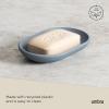 Umbra Touch Soap Dish for Bathroom – Modern Oval Shape for Sink – Durable and Easy to Clean, White(Slate Blue)