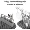 Umbra UDRY Rack and Microfiber Dish Drying Mat-Space-Saving Lightweight Design Folds Up for Easy Storage, Mini, Charcoal(Gray)