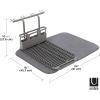 Umbra UDRY Rack and Microfiber Dish Drying Mat-Space-Saving Lightweight Design Folds Up for Easy Storage, Mini, Charcoal(Gray)