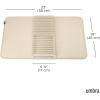 Umbra UDRY Rack and Microfiber Dish Drying Mat-Space-Saving Lightweight Design Folds Up for Easy Storage, Mini, Charcoal(Linen)