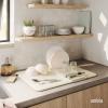 Umbra UDRY Rack and Microfiber Dish Drying Mat-Space-Saving Lightweight Design Folds Up for Easy Storage, Mini, Charcoal(Linen)