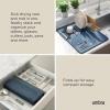 Umbra UDRY Rack and Microfiber Dish Drying Mat-Space-Saving Lightweight Design Folds Up for Easy Storage, Mini, Charcoal(Slate Blue)