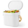 Umbra Bellwood Kitchen Compost Bin – White/Natural, Countertop or Cabinet Mounted, 6L Compost Container with Hidden Bag Retainer, BPA-Free & Dishwasher Safe| Bellwood Collection