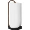 Umbra Bellwood Paper Towel Holder for Kitchen Countertop, with Real Wood Stand and Weighted Metal Base, White/Natural(Black/Walnut)