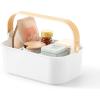 Umbra Bellwood Stackable Storage Bin, Multipurpose Caddy Organizer, 11 x 7 in, White/Natural(Natural/White)