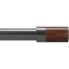 Umbra Blok Modern 1 Curtain Rod, Includes 2 Matching Finials, Brackets & Hardware, 36 to 72-Inch, Gunmetal(Gunmetal)