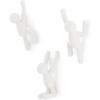 Umbra Buddy Wall Hooks – Decorative Wall Mounted Coat Hooks for Hanging Coats, Scarves, Bags, Purses, Backpacks, Towels and More, Set of 3, White(White)
