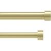 Umbra Cappa Double Curtain Rod, Includes 2 Matching Finials, Brackets & Hardware, 120 to 180-Inch, Black(Gold)