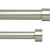 Umbra Cappa Double Curtain Rod, Includes 2 Matching Finials, Brackets & Hardware, 120 to 180-Inch, Black(Nickel)