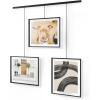 Umbra Exhibit Picture Frame Gallery Set, Adjustable Collage Display for 3 Photos, Prints, Artwork and More, Holds two 4×6 and one 5×7 Photos, Black(Black)