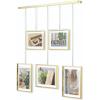 Umbra Exhibit Picture Frame Gallery Set, Adjustable Wall Collage Displays Five Photos (Two 4×6 and Three 5×7), Set of 5, Gold(Pack of 5)