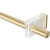 Umbra Flute Curtain Rod 1″ Diameter, Adjustable 42″–120″, Nickel – Modern Telescoping Window Rod Set with Decorative Wall Brackets & Easy Installation Hardware(Gold)