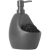 Umbra Joey, Matte Ceramic Liquid Soap Dispenser with Sponge Caddy, Ideal for Kitchen or Bathroom Use, Charcoal(Charcoal)