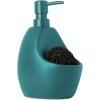 Umbra Joey, Matte Ceramic Liquid Soap Dispenser with Sponge Caddy, Ideal for Kitchen or Bathroom Use, Charcoal(Teal)