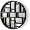 Umbra Luna Collage Picture Frame Holds Nine 4×6 Photos, Large 22-Inch Diameter, White(Black)